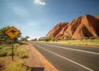 Kangaroo warning sign in the outback, Australia