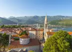 The old streets, stone houses and church in the town of Budva. Montenegro