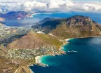 Aerial view of Cape Town in South Africa from helicopter