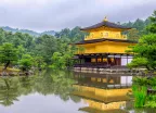 Golden pavilion Buddhist temple Kinkakuji in Kyoto, Japan