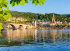 View of bridge over Neckar river in Heidelberg, Germany