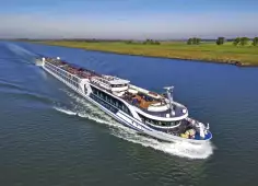 Exterior shot of the William Wordsworth cruise ship yacht sailing