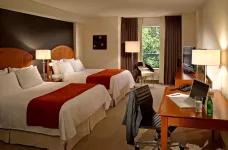 Interior bedroom at the Cambridge Suites Hotel in Halifax, Canada