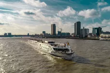 A panorama of MS Geoffrey Chaucer on a river