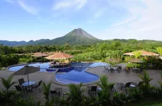 Outdoor pool at the Arenal Manoa & Hot Spring Resort Hotel in Arenal, Costa Rica