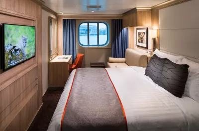 Interior of a Koningsdam ship Cabin with ocean view