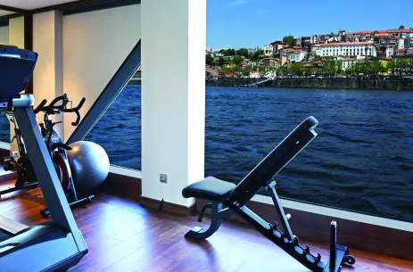 Interior of gym aboard the Douro Splendour ship