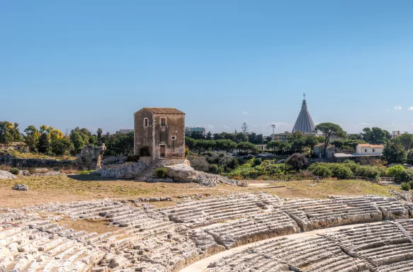 The miller's house inside the archaeological park of Neapolis in Syracuse, Sicily