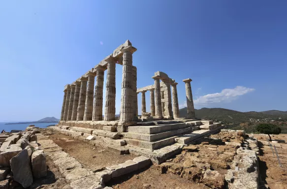 Archeological site in Sounion Greece