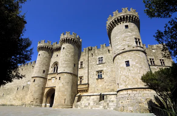 Main entrance of the famous Knights Grand Master Palace in Rhodes