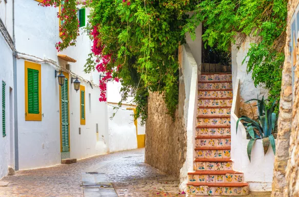 Street in the historic old town of Elvissa