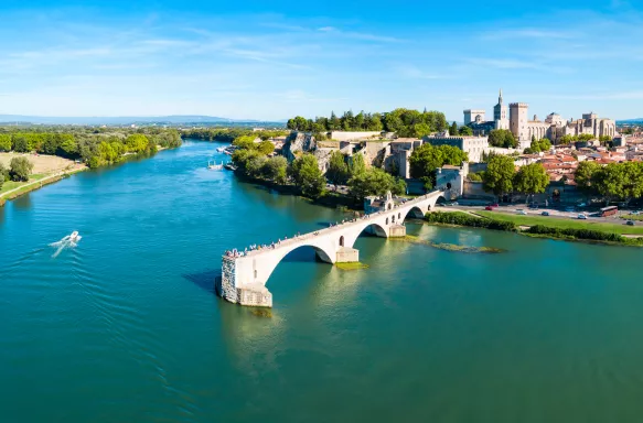 Avignon city aerial view, France