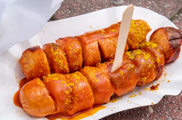 Currywurst fast food snack in Germany