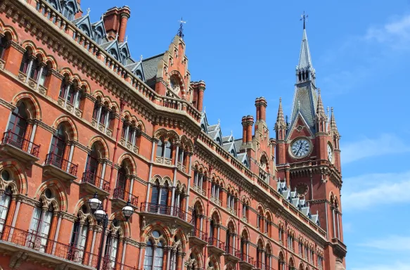 St. Pancras railway station building in London, United Kingdom