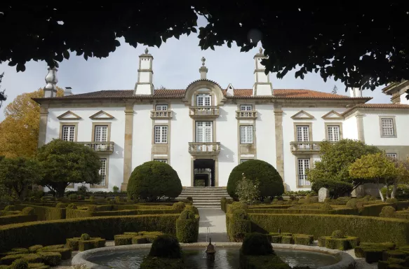 Exterior of Matthew Palace and garden in Douro, Portugal