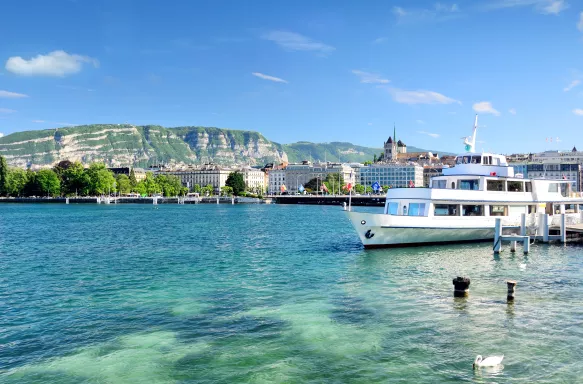 Views of Geneva and Lake Geneva, Switzerland. 