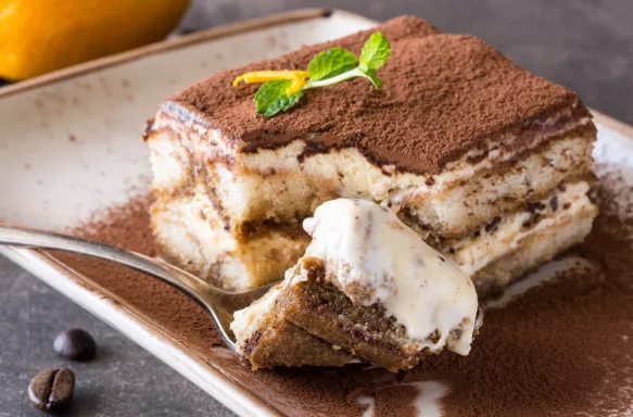 talian Dessert, Tiramisu with Mascarpone Cheese and Espresso Coffee