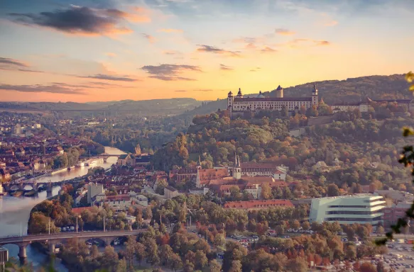 A view overlooking Würzburg and the Marienberg Fortress.