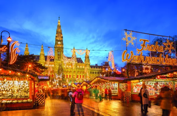 Traditional Christmas market in Vienna, Austria