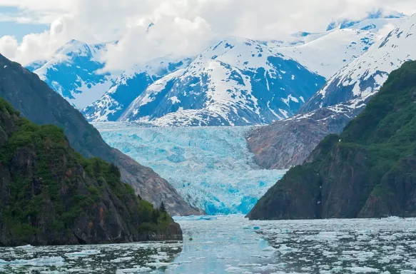 The Sawyer Glacier sitting near Tracy Arm Fjord in Alaska