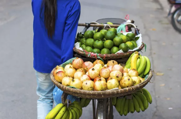 Typical street vendor in Hanoi, Vietnam