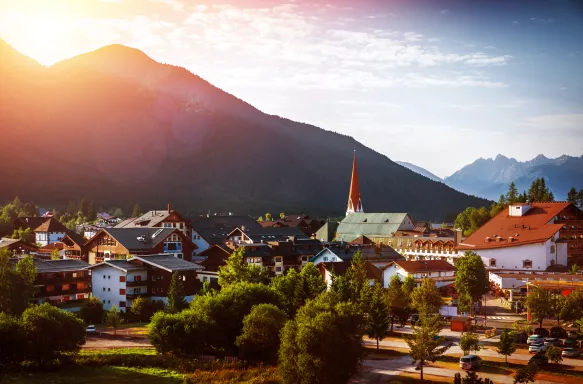 Beautiful mountainous city of Tyrol in Austria