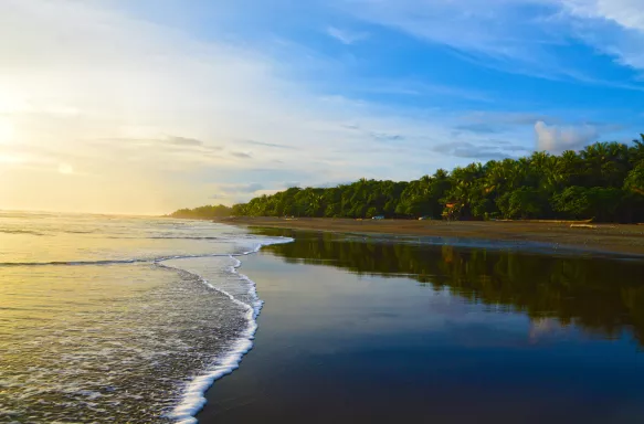 Beautiful beach in Guanacaste during sunset