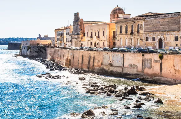 Siracusa village and coast in sicily. Italy