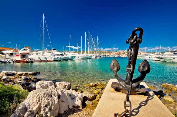 Sailing harbour at the Adriatic town of Rogoznica in Dalmatia, Croatia