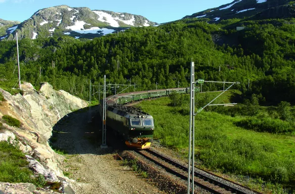 Railway between Flam and Myrdal in Norway