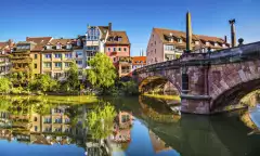 Old town on the Pegnitz River in Nuremberg, Germany