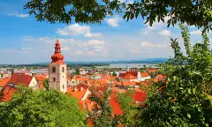 A picturesque view of Ptuj town in Slovenia