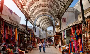 Covered markets of Rue des Consuls in the Medina, Rabat, Morocco