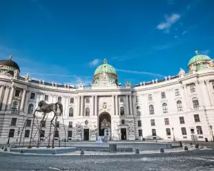 Hofburg Palace and it's white stone italian architecture, Austria