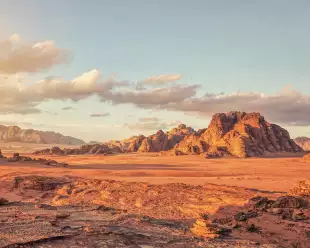Red Mars like landscape in Wadi Rum desert, Jordan