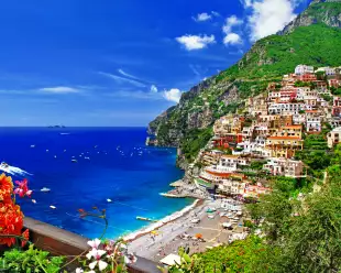 Stunning landscapes of Positano and the Amalfi Coast in Campania, Italy