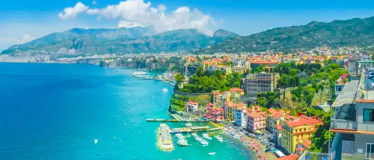 Aerial view of Sorrento city, Amalfi coast, Italy