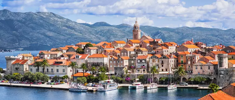 View of the Korcula town, Korcula island, Dalmatia, Croatia