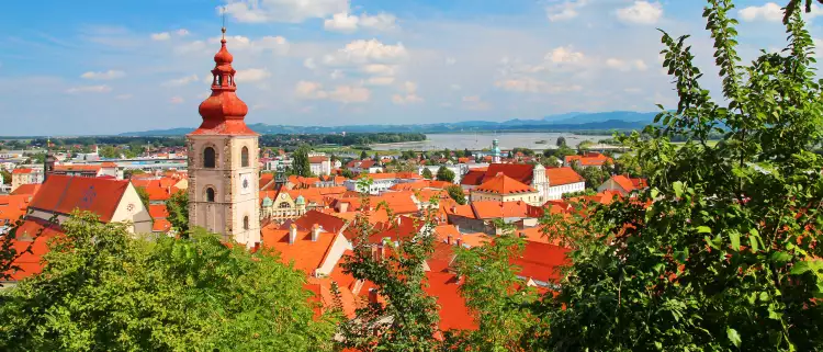 A picturesque view of Ptuj town in Slovenia