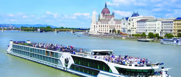 William Wordsworth ship on the Danube river with parliament building in the background