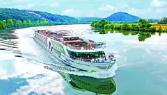 Jane Austen ship sailing along the Danube river