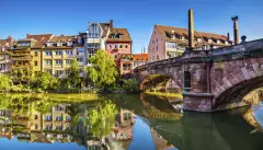 Old town on the Pegnitz River in Nuremberg, Germany