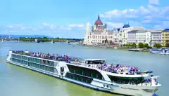 William Wordsworth ship on the Danube river with parliament building in the background