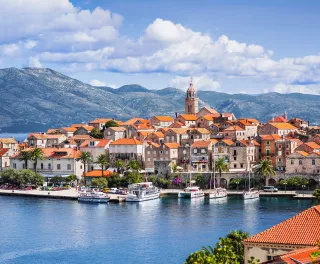 View of the Korcula town, Korcula island, Dalmatia, Croatia