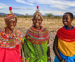 Group of African women from Samburu tribe in central Kenya, Africa