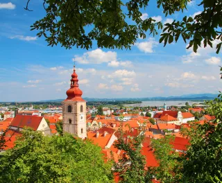 A picturesque view of Ptuj town in Slovenia