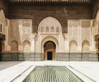Courtyard of Ali Ben Youssef Madrasa (Marrakech, Morocco)