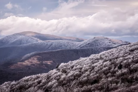 A light dusting of snow on the Roan Mountains