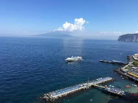 View of Mount Vesuvius volcano from Sorrento, Italy