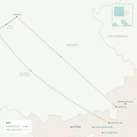 Map of the Lakes and Mountains of Austria